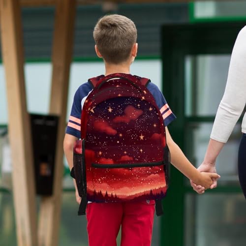 Sac à dos de jour enfant avec trousse à crayons rouge voyage