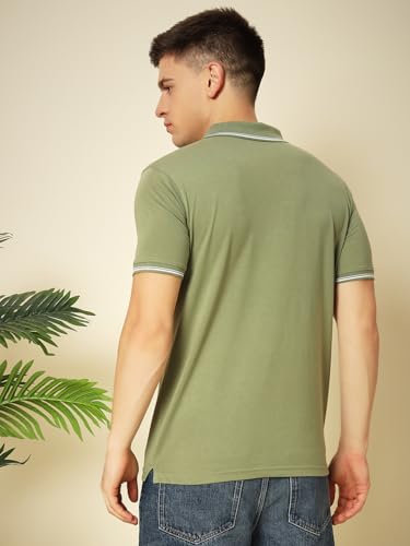 Image of UNIBERRY Men's Cotton Half Sleeves Solid Polo Neck T-shirt-MT4-BG 4XL