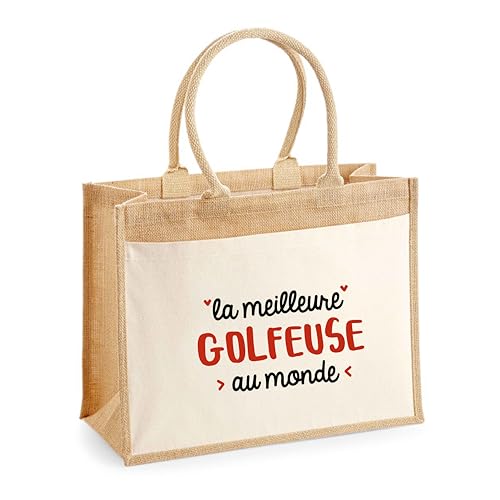 Sac cabas jute La meilleure Golfeuse cadeau anniversaire femme original