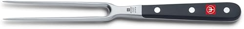Wusthof CLASSIC - Tenedor recto para carne color negro acero inoxidable