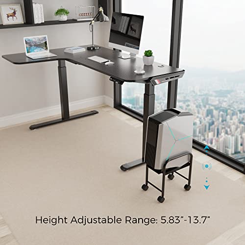 Image of EUREKA ERGONOMIC Computer Tower Stand, Height Adjustable PC Stand for Under Desk, Mobile Rolling CPU Holer with 360 Locking Caster Wheels, Desktop Tower Cart on Floor, Desk Accessories, Steel, Black
