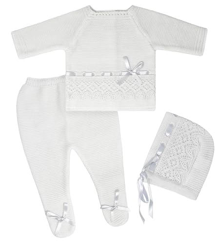 Image of Escalett Layette Newborn Baby Knitted Clothes Set, Coming Home Infant Knit Outfit for Boys and Girls