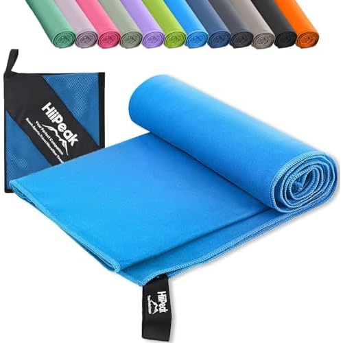 HiiPeak Microfibre Towel 【140cmx70cm】 Compact Camping Beach Towel travel towels - Quick Dry Lightweight Absorbent Sports Gym Swimming Hiking Drying Towel for Men,Women (Light Blue, L - 140cm