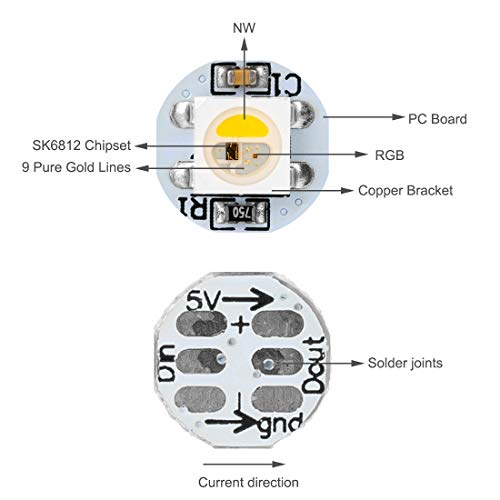 SK6812RGBW Puces LED 100PCS RVB + Blanc Naturel 5V Module 5050SMD Pixels - 2