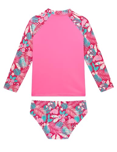 Girls Swimsuit Long Sleeve Rush Guard Bathing Suit Swimwear with Bikini Bottom Sun Protection2