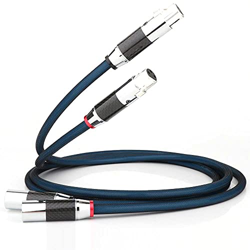 Highend Versilbert Mikrofonkabel XLR Kabel mit XLR-Stecker auf XLR-Buchse, 3 Stifte HiFi Balanced Kabel für Mikrofon, Verstärker, Mischpult, Lautsprecher (X405XR1801-1.0M) Cover