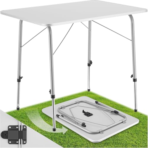 TecTake® Table Pliante de Pique-Nique et Camping en Aluminium - Légère, Compacte, Hauteur...