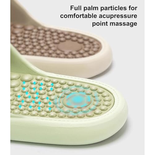 YCKEGEW Mens Womens Massaging Slipper, Bathroom Shower Shoes,Foot Massager for Plantar Fasciitis Acupressure Slippers House Slipper(White+Pink,40-41 EU)4