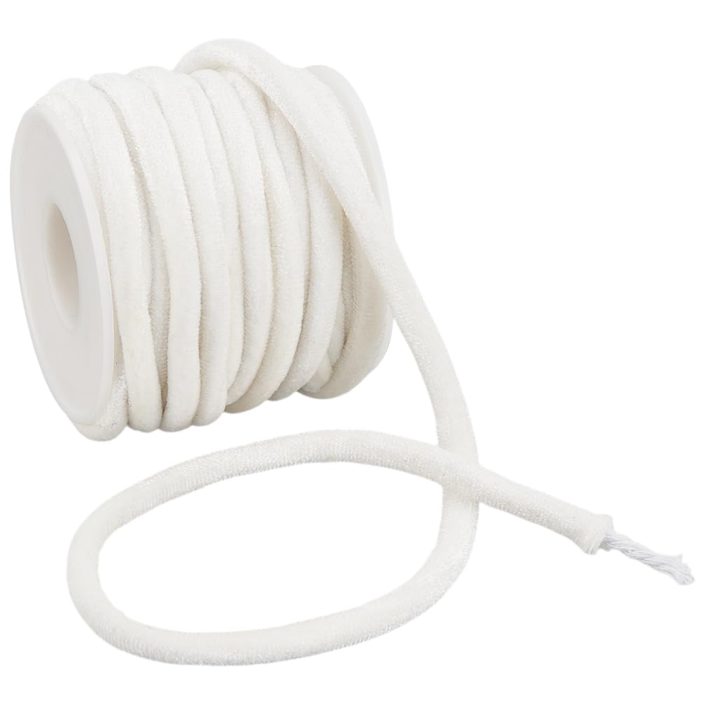 Cordón de terciopelo blanco de 6 mm BENECREAT de 10 yardas con carrete para costura