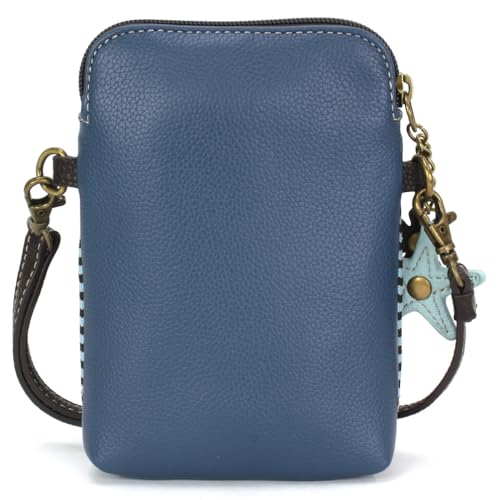 Image of CHALA Ocean Collection Cell Phone Crossbody Purse-Women PU Leather /Canvas Multicolor Handbag with Adjustable Strap