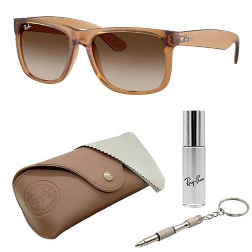 Image of Ray-Ban RB4165F JUSTIN CLASSIC LOW BRIDGE FIT Square Shape Sunglasses for Men with Official RayBan Eyewear Kit