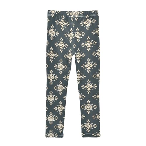 Retro Pattern Floral Prints Girls Leggings Soft Comfortable Athletic Leggings Dancing Pants for 4-10 Years2