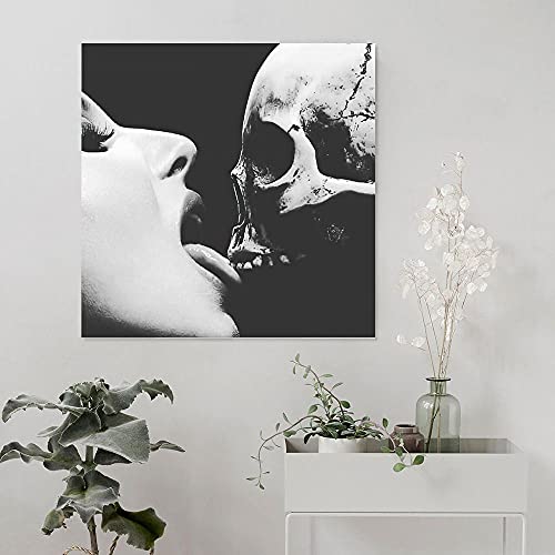 Wszgr Lick Skull Lick Macabre Art, Eternal Love Wall Art Picture Print Modern Family Bedroom Decor Posters 12X12Inch(30X30Cm) #TOP1