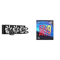 Corsair iCUE H150i RGB Pro XT, 360mm Radiator, Triple 120mm PWM Fans, Advanced RGB Lighting and Fan Control with Intel BX80684I99900KF Intel Core i9-9900KF Desktop Processor 8 Cores