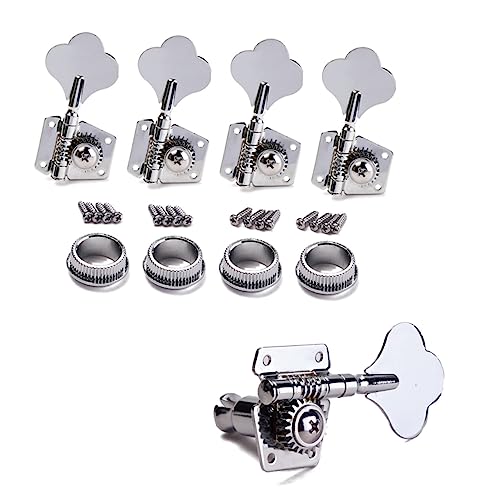 ULDIGI 4 String Bass Guitar Tuning Pegs R4 Tuner Heads Metal Construction Guitar Tuner Vintage Open Style Includes Ferrules and Screws