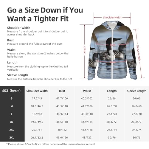Women's UPF 50+ Sun Protection Hoodie Loon Birds Sun Shirt Long Sleeve Fishing Shirts for Men Jacket2