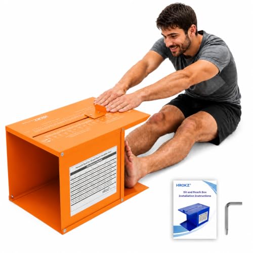 Hrokz Sit and Reach Test Box with Installation Guide & Tool, Orange