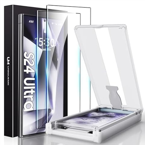 UniqueMe 2 Pack Screen Protectors for Galaxy S24 Ultra Cover