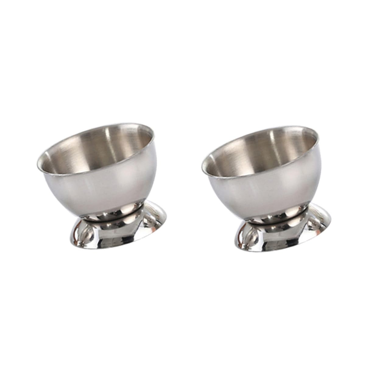 GRIRIW 2pcs Stainless Steel Egg Cup Ramekins Silver Bar Bowl Egg Holder for Refrigerator Egg Holder for Fridge Breakfast Egg Cup Boiled Egg Stand Egg Organizers Egg Display Tray Filler