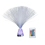 Homoyoyo Lampe Décorative Lumière Douce à Fibre Optique LED Télécommande et Design Élégant en Plastique pour Table Basse et Chevet