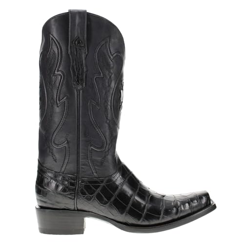 Vaccari Men's Travis Genuine American Alligator Belly Leather Western Cowboy Boots3