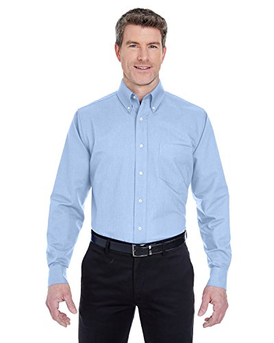 Ultraclub Men's Tall Classic Wrinkle-Resistant Long-Sleeve Oxford 2Xt Light Blue #TOP1