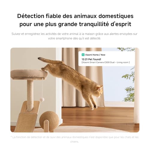 XIAOMI Smart Camera C500 Dual | Double Objectif 4 MP| Vision 110° & WiFi 6 | Détection IA Locale & Vision Nocturne Couleur | Suivi Synchronisé