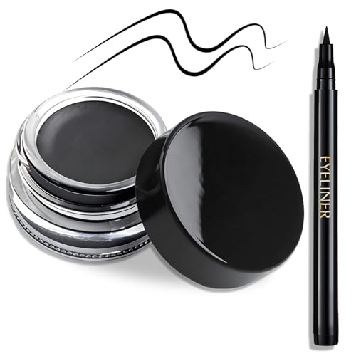Set de Gel Eyeliner negro impermeable y lápiz líquido mate miniatura 1