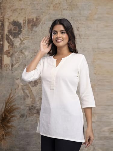 Image of Elegant Short Kurti for Women - 3 /4 Sleeves | Round Neck | (S to XXL)