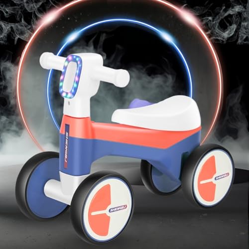 Image of Glider Max Toddler Ride-On Balance Bike 1-3 Years | Musical Kids Balancing Bike with LED Lights | Safe & Stable Indoor Ride-On Toy for Boys & Girls | 20 kg Max Load |Blue & Red |KB-021|.