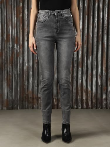 Image of High Star Women Cotton Washed Skinny Fit High-Rise Jeans