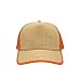 The Vintage Year Two Tone Toyo Straw Natural Paper Mesh Adjustable Trucker Baseball Cap (Paper Straw Natural/Orange)