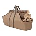 RORAIMA Firewood Log Carrier Signature Log Totes Heavy Duty Canvas (logs not included) size 36"x16"x9" Color Khaki
