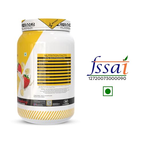 Image of BIG ROCK NUTRITION Animal Mass Weight Gainer Protein Powder for Men and Women, Increase Stamina with Natural Protein & Carbs (Strawberry Banana, 1Kg /2.2Lbs, 20 Servings)