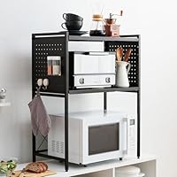 Amazon.co.jp: 萩原 レンジ上ラック 2段 レンジ台 キッチン収納