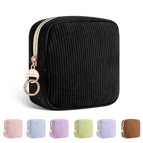 Image of Period Bag for Teen Girls, Corduroy Sanitary Napkin Storage Bag, Menstrual Pad Pouches Tampon Holder for Purse