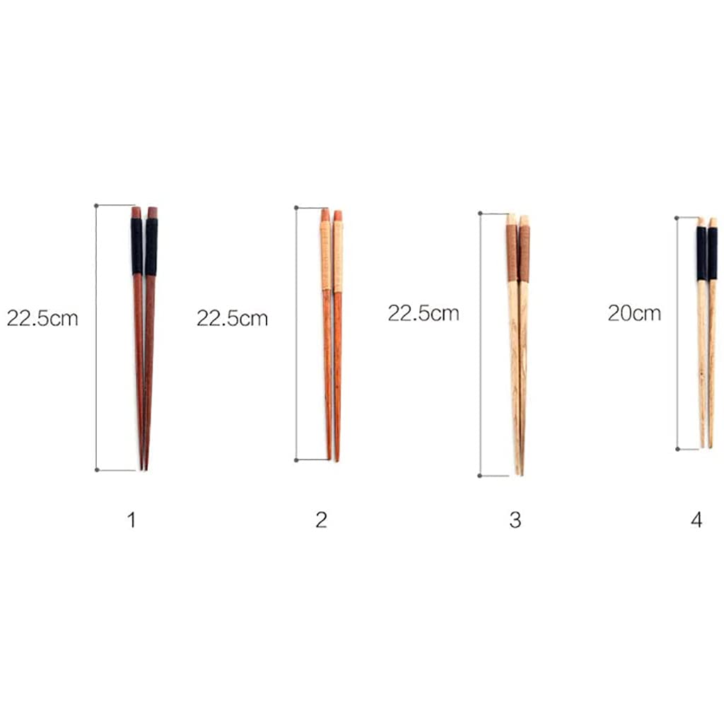 Coffret Cadeau de 5 Paires de Baguettes réutilisables en Bois, Baguettes à Sushi japonaises, Baguettes Chinoises de Luxe en Bois Naturel, Baguettes antidérapantes, Baguettes lavabl(E)