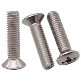 Tornillos Phillips de cabeza ovalada #12-24 x 3/4 pulgadas (paquete de 50),tornillos de cabeza avellanada elevada para aplicaciones arquitectónicas y automotrices pesadas
