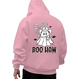 2025 Sudadera con capucha para hombre con estampado de Halloween, sudadera informal, cálida, cómoda, moda callejera, parte superior con capucha para invierno, suéter para hombre, elegante, Rosa., S