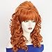 NiceLisa Agnes Retro Victorian Beehive Ginger Orange Long Curly Women Wigs Bouffant Rococo Fashion Party Cosplay Wig with Bangs