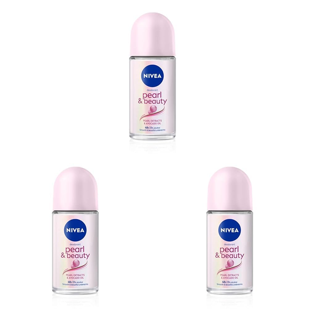 NIVEA Pearl and Beauty 50ml Deo Roll On | With Pearl Extracts & Avocado Oil| 48 H Smooth & Beautiful Underarms| 0% Alcohol | For Women (Pack of 3)-picture-44