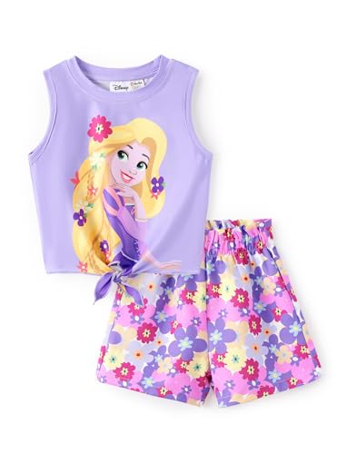 Image of Disney Frozen Princess Minnie Stitch Girl Clothes Long Sleeve Knot Front Sweatshirt Flare Pants Fall 2 Piece Outfit 2-9Y