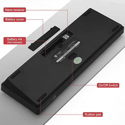 Image of Qisan Mechanical Gaming Keyboard, Dual Mode 2.4G /BT Wireless, 60% Mini Design, Brown Switch, US Layout, 68 Keys, Computer Keyboard, Gaming Pc, Wireless Gaming Keyboard
