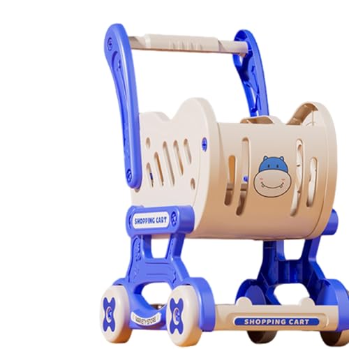 Luwecf Toy Shopping Trolley for Toddlers, Educational Simulation Supermarket Toy, Hand Trolley for Boys And Girls, blue - Image 3