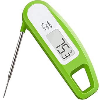 Lavatools PT12 Javelin Ultra Fast Digital Instant Read Meat Thermometer for Grill and Cooking, 2.75" Probe, Compact Foldable Design, Large Display, Splash Resistant – Wasabi