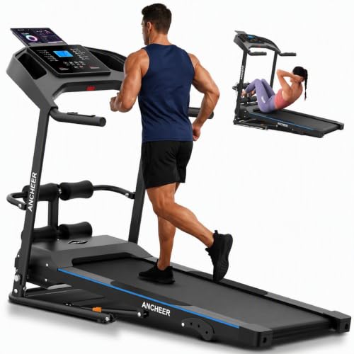 Treadmill with Incline & Sit Up Bench, Smart Treadmills for Home with Body Fat Measurement & Heart...