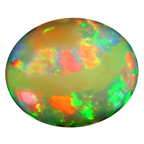 Opale arc-en-ciel 3.19 ct ovale cabochon : oubliez les pierres ternes avec ce jeu de couleurs pur