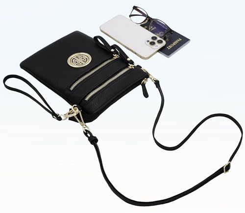 Solene Small Multi Zipper Pockets Crossbody Bag with Detachable Wristlet3