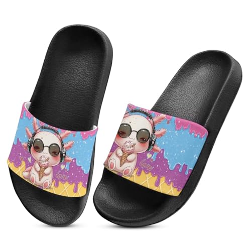 Image of Boy & Girls Slide Sandals Kids Shower Shoes Non Slip Summer Slippers Beach Sandals