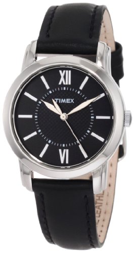 Timex Women's T2N6819J Style Classic Black Leather Strap Watch
